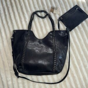 Altar'd State Black Handbag and Pouch Set